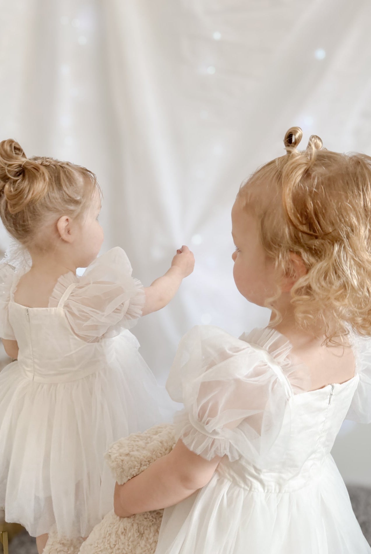 Dress for baby girls first birthday, white tulle Christmas dress
