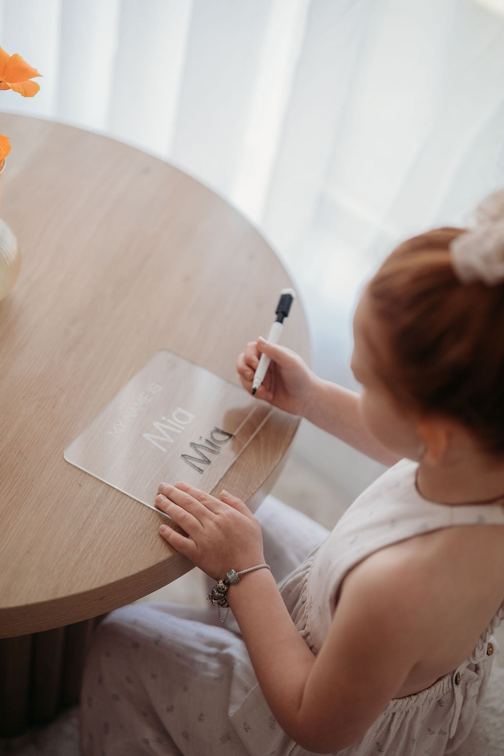 Acrylic name tracing board for children